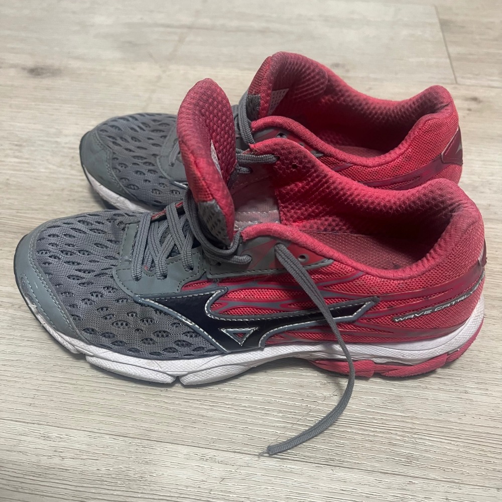 Womens Mizuno Wave Catalyst 2 Running‎ Shoes Gray Pink Athletic Sneakers Sz 7
